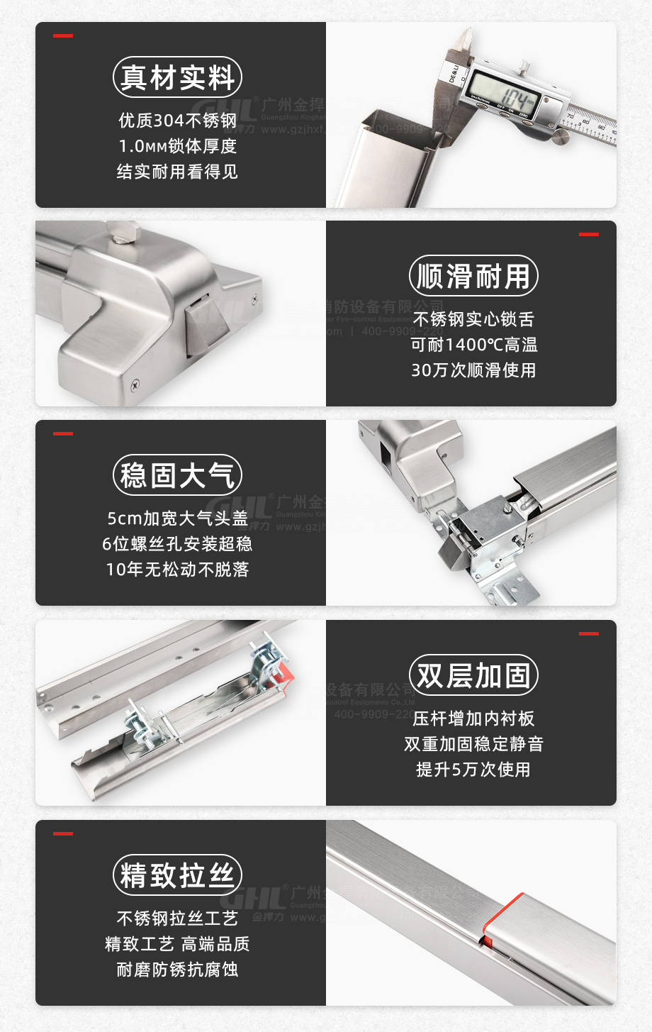 金捍力耐用逃生锁系列，5大提升保证品质！