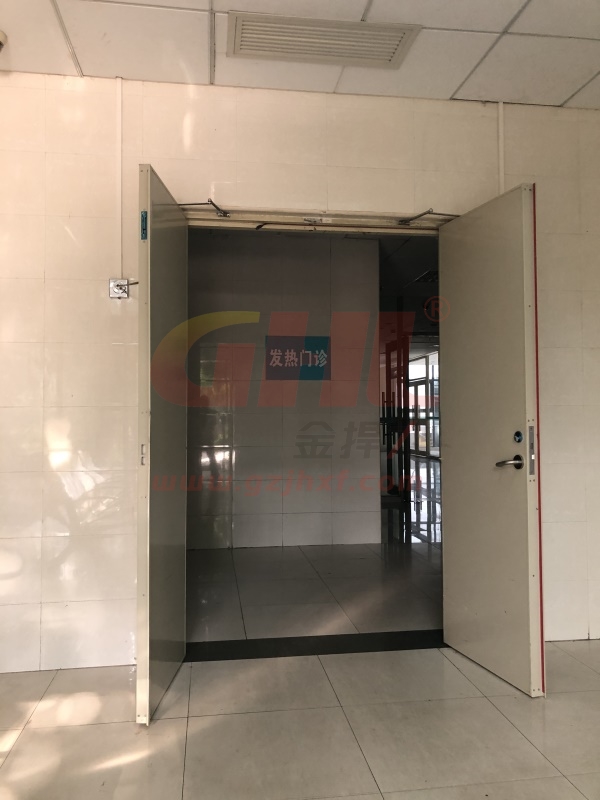 岭南医院发热门诊安装电磁门吸保持防火门常开利于通风透气
